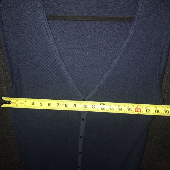 J. Jill Linen Blend Cardigan Size Medium Blue Button Front Long Sleeve V-Neck - Picture 7 of 9